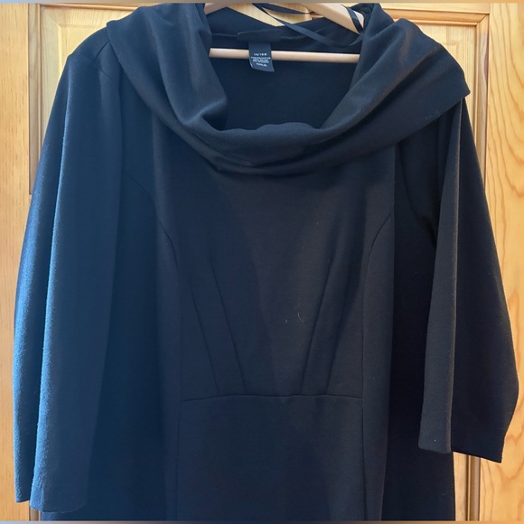 Lane Bryant Dress Cowl Neck Black - Picture 14 of 15